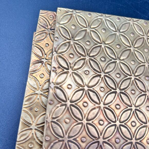 Pressed Copper Vintage Coasters - Picture 1 of 7